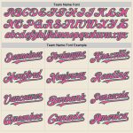 Custom Name and Number Personalized Pink and Green Authentic Baseball Jersey Personalized Cream Pink-Kelly Green Line Authentic