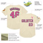 Personalized Pink Green Authentic Throwback Baseball Jersey - Customizable Mesh Design Personalized Cream Pink-Kelly Green