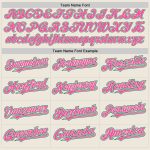 Custom Cream Pink Kelly Green Baseball Jersey with Raglan Sleeves Personalized Cream Pink-Kelly Green Raglan Sleeves Baseball