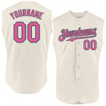Personalized Cream Pink Kelly Green Sleeveless Jersey for Baseball Personalized Cream Pink-Kelly Green Sleeveless Baseball