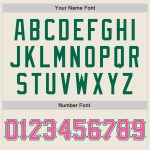 Personalized Softball Jersey Unisex Two-Button in Cream Pink and Kelly Green, Lightweight and Comfortable Personalized Cream