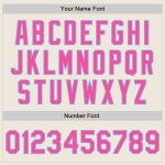 Custom Name and Number Authentic Baseball Jersey in Cream, Pink & Light Blue - Personalized Arm Shapes Design Personalized