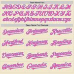 Custom Team Name and Number Personalized Baseball Jersey in Cream Pink and Light Blue Mesh - Authentic Throwback Style Personalized