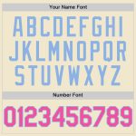 Custom Team Name and Number Personalized Baseball Jersey in Cream Pink and Light Blue Mesh - Authentic Throwback Style Personalized