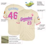 Custom Cream Pink Light Blue Throwback Baseball Jersey for Women Personalized Cream Pink-Light Blue Mesh Throwback Baseball