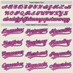 Custom Name and Number Authentic Baseball Jersey in Cream Pink and Navy - Personalized Team Jersey Personalized Cream Pink-Navy