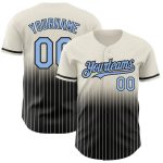 Custom Name Number Baseball Jersey - Personalized Light Blue Black Cream Pinstripe Fade Authentic Fashion Personalized Cream