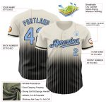 Custom Name Number Baseball Jersey - Personalized Light Blue Black Cream Pinstripe Fade Authentic Fashion Personalized Cream