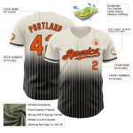 Custom Name and Number Baseball Jersey - Personalized Cream Pinstripe Orange-Black Authentic Fade Fashion Jersey for Teams