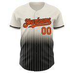 Custom Name and Number Baseball Jersey - Personalized Cream Pinstripe Orange-Black Authentic Fade Fashion Jersey for Teams