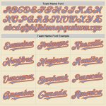 Personalized Blue Orange Cream Mesh Baseball Jersey | Throwback Style Personalized Cream Powder Blue-Orange Mesh Throwback
