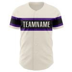 Personalized Cream Purple Black Baseball Jersey for Men Women Kids Personalized Cream Purple-Black Baseball Jersey 3