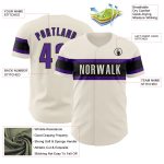 Personalized Cream Purple Black Baseball Jersey for Men Women Kids Personalized Cream Purple-Black Baseball Jersey 3