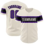 Personalized Cream Purple Black Baseball Jersey for Men Women Kids Personalized Cream Purple-Black Baseball Jersey 3