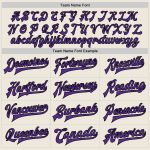 Personalized Purple Black Varsity Bomber Jacket Full-Snap Letterman Style Personalized Cream Purple-Black Bomber Full-Snap