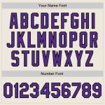 Personalized Two Tone Varsity Jacket - Cream Purple Black Bomber Full-Snap Letterman Coat Personalized Cream Purple-Black