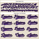 Custom Name and Number Personalized Hockey Jersey - Cream Purple-Black Lace Neck Team Jersey Personalized Cream Purple-Black