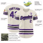 Custom Name and Number Baseball Jersey - Personalized Purple Black Cream Authentic Team Jersey Personalized Cream Purple-Black