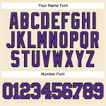 Personalized Authentic Throwback Baseball Jersey - Cream Purple-Black Mesh Design Personalized Cream Purple-Black Mesh Authentic