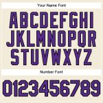 Personalized Performance T-Shirt in Cream, Purple, and Black - Customizable Athletic Tee Personalized Cream Purple-Black