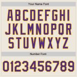 Personalized Purple Gold Bomber Varsity Letterman Full-Snap Jacket Personalized Cream Purple-Gold Bomber Full-Snap Varsity
