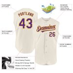 Personalized Cream Purple and Gold Baseball Jersey for Men and Women - Sleeveless Design Personalized Cream Purple-Gold Sleeveless