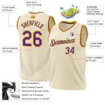 Custom Purple Gold Throwback Basketball Jersey - Personalized Sports Apparel Personalized Cream Purple-Gold Throwback Basketball