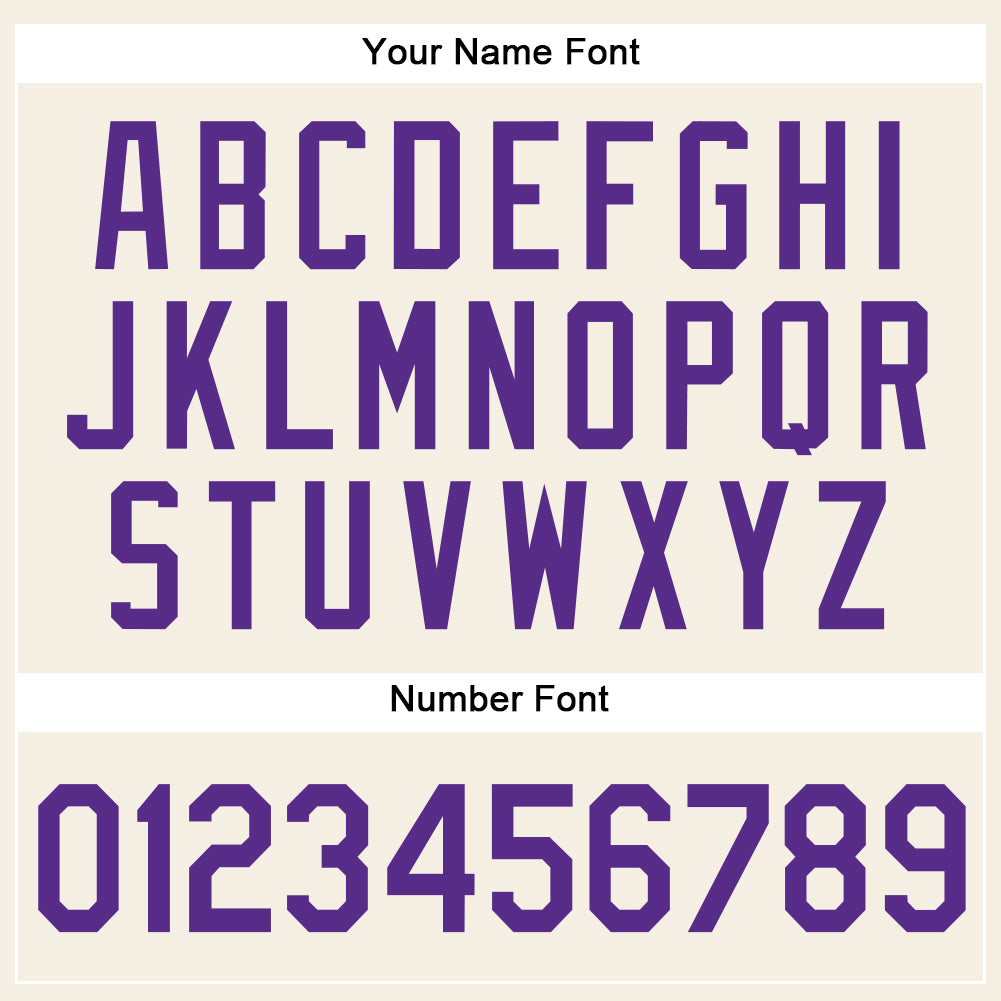 Personalized Cream Purple-Gray Authentic Sleeveless Baseball Jersey Team Custom Name and Number Custom Name and Number Purple Gray Sleeveless Baseball Jersey - Personalized Authentic Team Apparel Personalized Cream Purple-Gray - Image 4