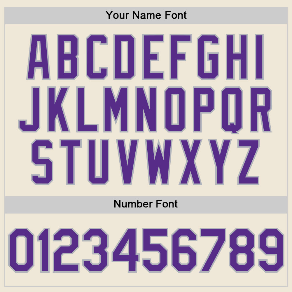 Personalized Cream Purple-Gray Line Authentic Baseball Jersey Team Custom Name and Number Custom Name and Number Baseball Jersey - Personalized Cream Purple-Gray Line Authentic Jersey Personalized Cream Purple-Gray - Image 5