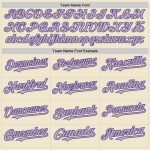 Custom Name and Number Personalized Throwback Baseball Jersey Cream Purple-Gray Mesh Personalized Cream Purple-Gray Mesh