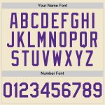 Personalized Purple Gray Cream Throwback Baseball Jersey Mesh Design Personalized Cream Purple-Gray Mesh Throwback Baseball