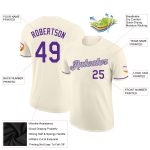 Custom Performance T-Shirt in Cream Purple-Gray - Personalized Activewear for Men and Women Personalized Cream Purple-Gray