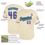 Personalized Throwback Baseball Jersey in Cream Purple Gray Teal Old Gold Mesh Personalized Cream Purple Gray Teal-Old Gold