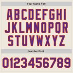 Personalized Two-Tone Bomber Jacket in Cream Purple-Orange Full-Snap Varsity Style Personalized Cream Purple-Orange Bomber