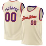Personalized Purple Orange Throwback Basketball Jersey - Custom Sports Apparel Personalized Cream Purple-Orange Throwback