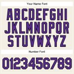 Custom Name and Number Personalized Black Purple Pinstripe Baseball Jersey - Authentic Team Apparel Personalized Cream Purple