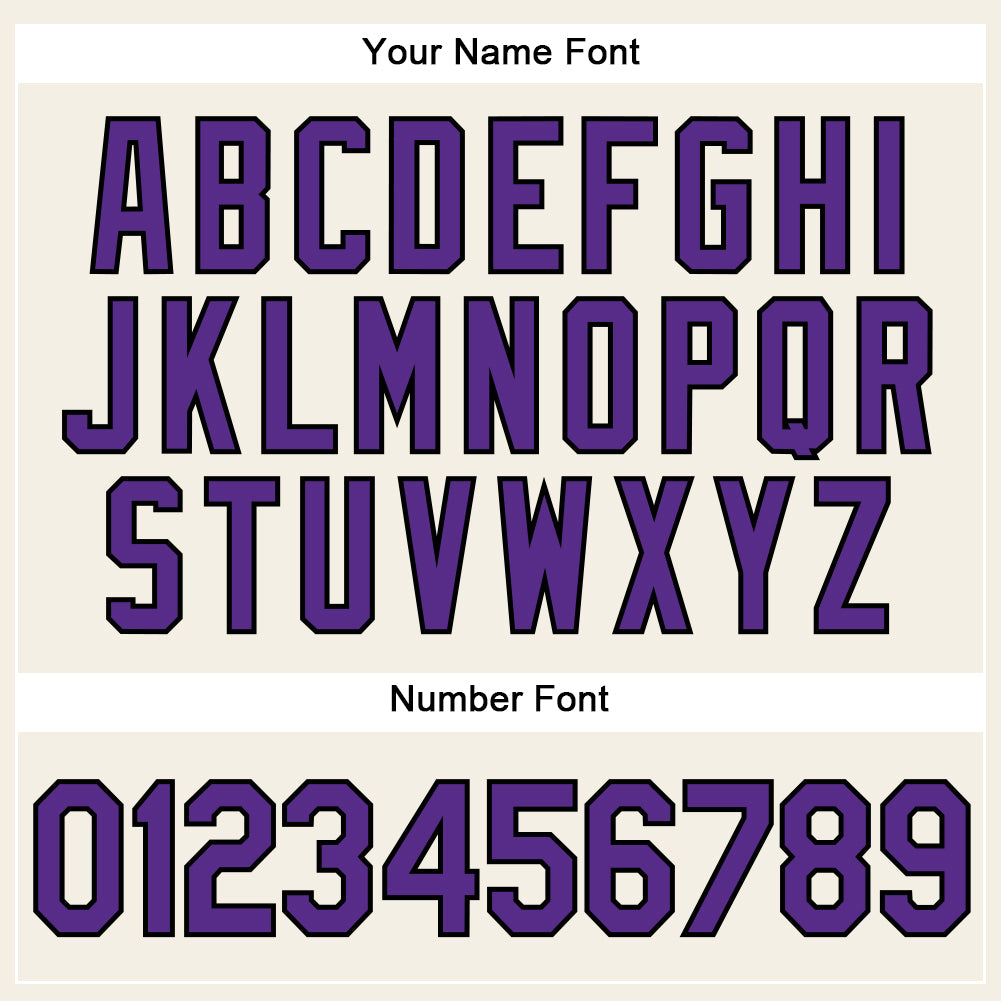 Personalized Cream Purple Pinstripe Black Authentic Baseball Jersey Team Custom Name and Number Custom Name and Number Personalized Black Purple Pinstripe Baseball Jersey - Authentic Team Apparel Personalized Cream Purple - Image 5