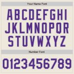 Personalized Unisex Softball Jersey - Cream Purple Pinstripe Gray, Two-Button Design Personalized Cream Purple Pinstripe