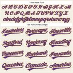 Personalized Purple Pinstripe Baseball Jersey in Cream and Old Gold Personalized Cream Purple Pinstripe Old Gold Baseball