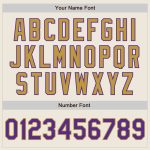 Personalized Purple Pinstripe Softball Jersey for Unisex - Cream and Old Gold Two-Button Design Personalized Cream Purple