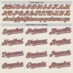 Personalized Purple Pinstripe Softball Jersey for Unisex - Cream and Old Gold Two-Button Design Personalized Cream Purple