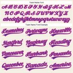 Personalized Purple Cream Pinstripe Pink Baseball Jersey for Custom Sports Wear Personalized Cream Purple Pinstripe Pink