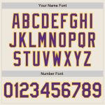 Personalized Purple-Gold Baseball Jersey with Cream Pinstripes Personalized Cream Purple Pinstripe Purple-Gold Baseball Jersey
