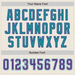 Personalized Purple Teal Pinstripe Baseball Jersey for Men and Women Personalized Cream Purple Pinstripe Purple-Teal Baseball