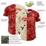 Personalized 3D Cream Red International Coffee Day Jersey for Baseball Personalized Cream Red 3D International Coffee Day