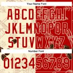 Custom Name and Number Baseball Jersey for International Coffee Day - Personalized 3D Pattern in Cream and Red Personalized