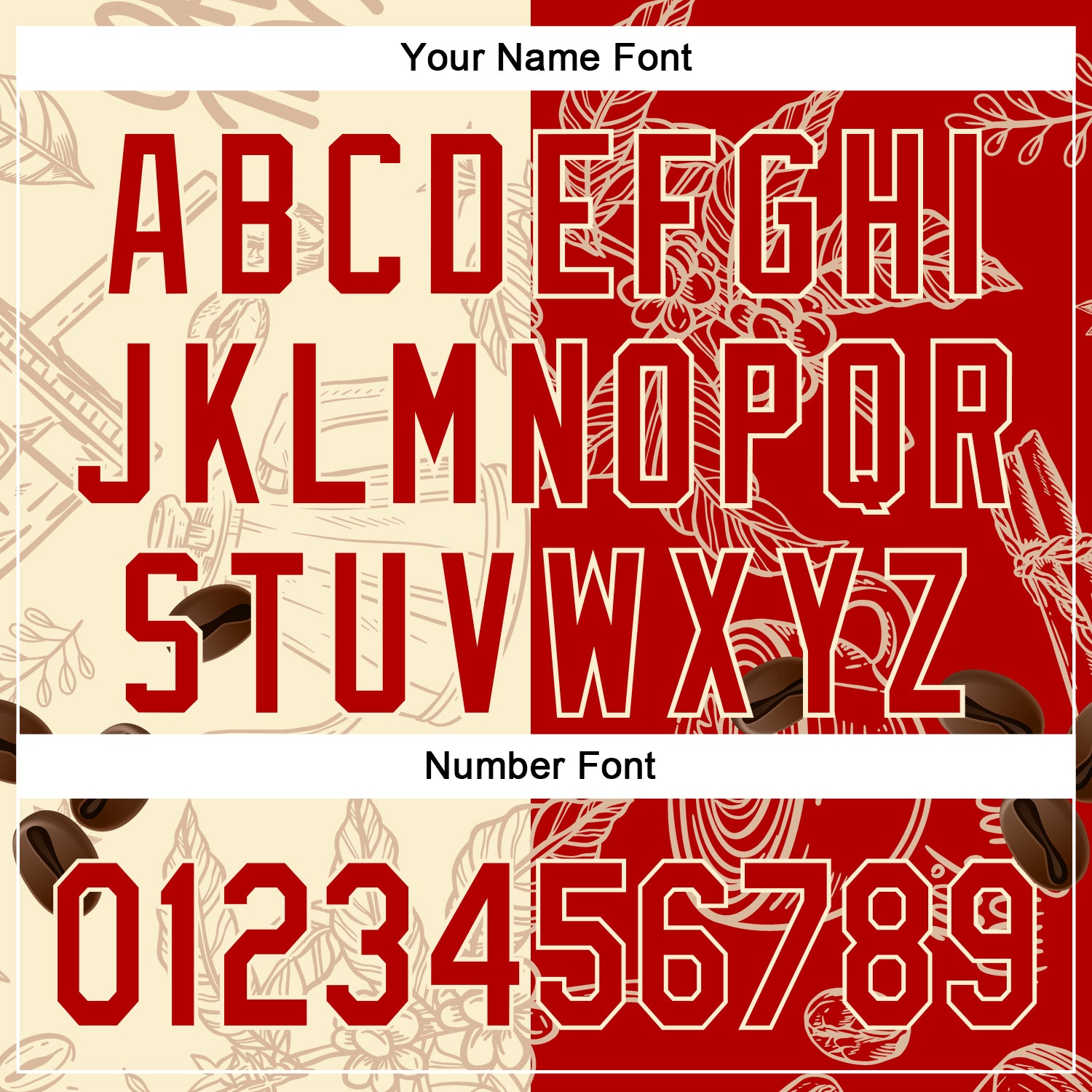 Personalized Cream Red 3D Pattern Design International Coffee Day Authentic Baseball Jersey Team Custom Name and Number Custom Name and Number Baseball Jersey for International Coffee Day - Personalized 3D Pattern in Cream and Red Personalized - Image 5