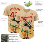 Personalized 3D Pattern Cream Red International Jazz Day Custom Baseball Jersey with Name and Number Personalized Cream Red