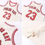 Custom Name and Number Personalized Authentic Red-Black Basketball Jersey - Throwback Team Style Personalized Cream Red-Black