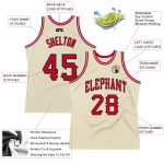 Custom Name and Number Personalized Authentic Red-Black Basketball Jersey - Throwback Team Style Personalized Cream Red-Black